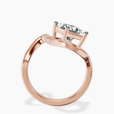 9ct Rose Gold Crest Sculpt Four Prong Solitaire Lab Diamond Ring side right image one