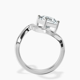 Platinum Crest Sculpt Four Prong Solitaire Lab Diamond Ring side right image one