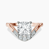 10kt Rose Gold Curved Crest Lab Diamond Ring front image