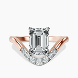 10kt Rose Gold Curved Crest Lab Diamond Ring front image
