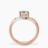 10kt Rose Gold Curved Crest Lab Diamond Ring side right image one