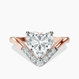 10kt Rose Gold Curved Crest Lab Diamond Ring front image
