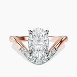 10kt Rose Gold Curved Crest Lab Diamond Ring front image