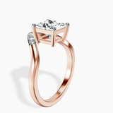18ct Rose Gold Curved Crest Lab Diamond Ring standing product image one