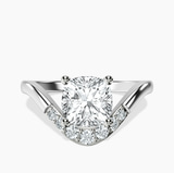 Platinum Curved Crest Lab Diamond Ring front image