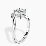 Platinum Curved Crest Lab Diamond Ring standing product image one