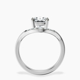 Platinum Curved Crest Lab Diamond Ring side right image one