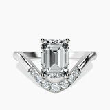 10kt White Gold Curved Crest Lab Diamond Ring front image