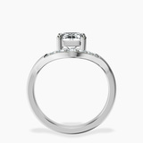 10kt White Gold Curved Crest Lab Diamond Ring side right image one