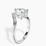 14kt White Gold Curved Crest Lab Diamond Ring standing product image one