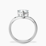 14kt White Gold Curved Crest Lab Diamond Ring side right image one