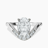 Platinum Curved Crest Lab Diamond Ring front image