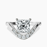 Platinum Curved Crest Lab Diamond Ring front image