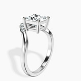 Platinum Curved Crest Lab Diamond Ring standing product image one
