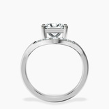 Platinum Curved Crest Lab Diamond Ring side right image one