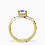 10kt Yellow Gold Curved Crest Lab Diamond Ring side right image one