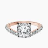 10kt Rose Gold Pave Crest Lab Diamond Ring front image