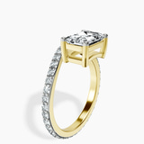 14ct Rose Gold Pave Crest Lab Diamond Ring standing product image one