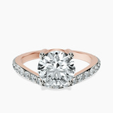 14ct Rose Gold Pave Crest Lab Diamond Ring front image