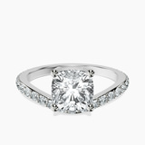 14ct White Gold Pave Crest Lab Diamond Ring front image
