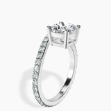 14ct White Gold Pave Crest Lab Diamond Ring standing product image one