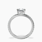 14ct White Gold Pave Crest Lab Diamond Ring side right image one