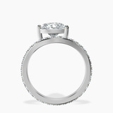 14ct White Gold Pave Crest Lab Diamond Ring side right image one