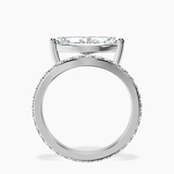 10kt White Gold Pave Crest Lab Diamond Ring side right image one