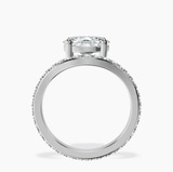 Platinum Pave Crest Lab Diamond Ring side right image one