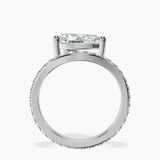 10kt White Gold Pave Crest Lab Diamond Ring side right image one