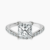 14ct White Gold Pave Crest Lab Diamond Ring front image