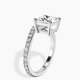 14ct White Gold Pave Crest Lab Diamond Ring standing product image one