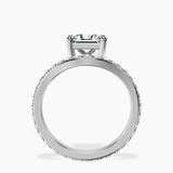 14ct White Gold Pave Crest Lab Diamond Ring side right image one