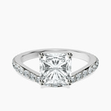 Platinum Pave Crest Lab Diamond Ring front image