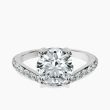 14ct White Gold Pave Crest Lab Diamond Ring front image