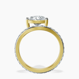 14kt Yellow Gold Pave Crest Lab Diamond Ring side right image one