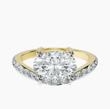18kt Yellow Gold Pave Crest Lab Diamond Ring front image