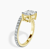 18kt Yellow Gold Pave Crest Lab Diamond Ring standing product image one