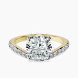 14kt Yellow Gold Pave Crest Lab Diamond Ring front image