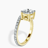 14kt Yellow Gold Pave Crest Lab Diamond Ring standing product image one