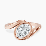 10kt Rose Gold Ava Crest Lab Diamond Ring front image