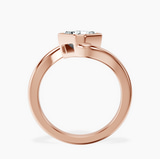 18ct Rose Gold Ava Crest Lab Diamond Ring side right image one