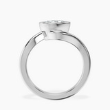 18kt White Gold Ava Crest Lab Diamond Ring side right image one