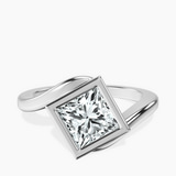 14kt White Gold Ava Crest Lab Diamond Ring front image