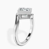 14kt White Gold Ava Crest Lab Diamond Ring standing product image one