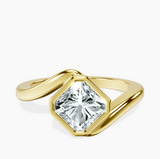 18kt Yellow Gold Ava Crest Lab Diamond Ring front image