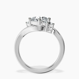 18ct White Gold Three Stone Crest Lab Diamond Ring side right image one