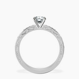 10kt White Gold Antique Allure Vintage Lab Diamond Ring side right image one