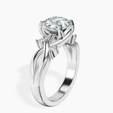 10kt White Gold Twisted Blossom Lab Diamond Ring standing product image one