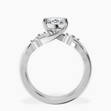 10kt White Gold Twisted Blossom Lab Diamond Ring side right image one